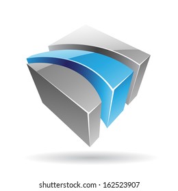 Colorful 3d Cubical Abstract Icon