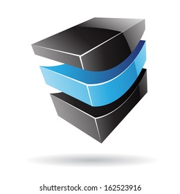 Colorful 3d Cubical Abstract Icon