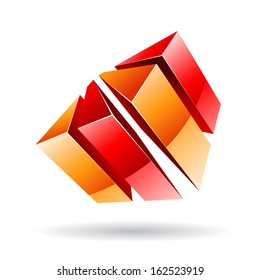 Colorful 3d Cubical Abstract Icon