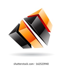 Colorful 3d Cubical Abstract Icon