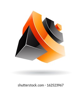 Colorful 3d Cubical Abstract Icon