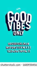 Colorful 3d display font design, alphabet, letters and numbers. Vector illustration.