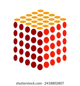 Colorful 3D Dotted Cube Icon Vector Illustration
