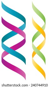 Colorful 3D Double Helix Logo Wich Resembles To A DNA String