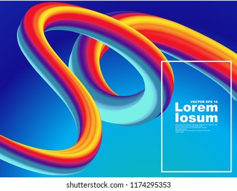 Colorful 3d flow shapes. colorful Liquid wave modern background for landing page. Vector graphic. EPS 10
