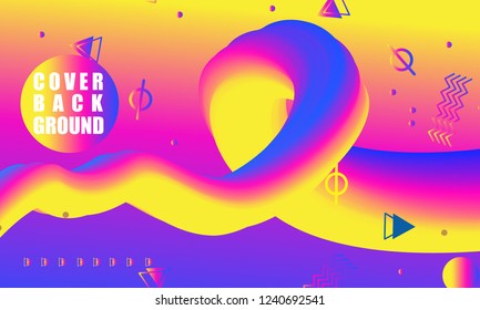 Colorful 3d flow shapes. Liquid wave modern background. Vector illustration