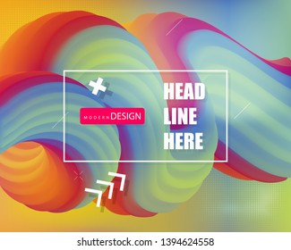 	
Colorful 3d flow shapes. Liquid wave modern background. Vector graphic