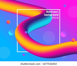 Colorful 3d flow shapes. Liquid wave modern background. Vector graphic