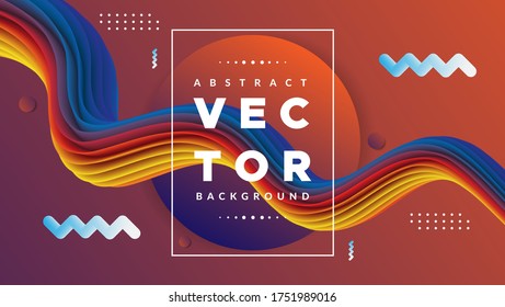 Colorful 3d flow shapes. Liquid wave modern background. Vector graphic, beautiful background.