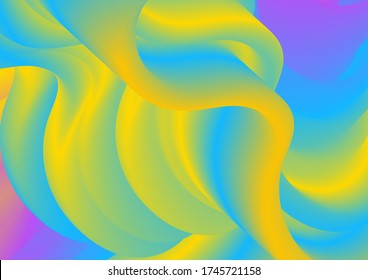 Farbenfrohe 3D fließende flüssige Wellen abstrakten Hintergrund. Elegantes Vektordesign