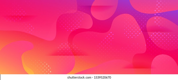 Colorful 3d Fluid Shapes. Gradient Background. Minimal Pattern. Pink Wave Brochure. 3d Fluid Banner. Rainbow Futuristic Gradient. Red Minimal Design. Neon Dynamic Waves. Abstract Poster.