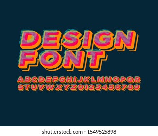 Colorful 3D font set in vector format