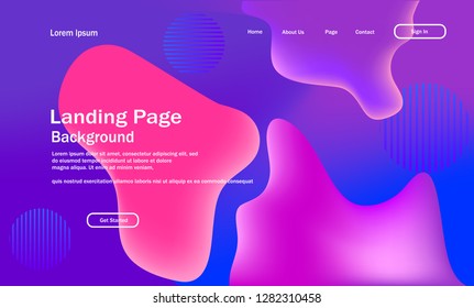 colorful 3d geometric landing page background template. with fluid shape composition vector.