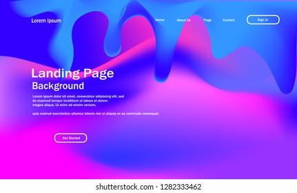 colorful 3d geometric landing page background template. with fluid shape composition vector