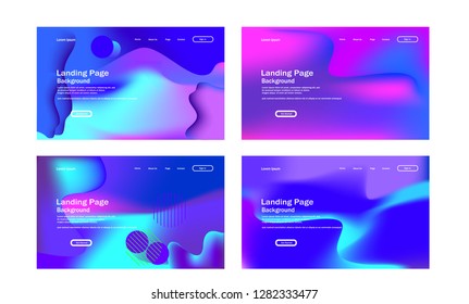 colorful 3d geometric landing page background template. with fluid shape composition vector
