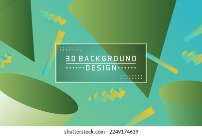 Colorful 3d Gradient geometric shape background