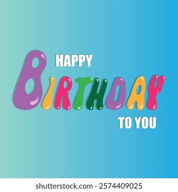 Colorful 3D Happy Birthday Typography Design 