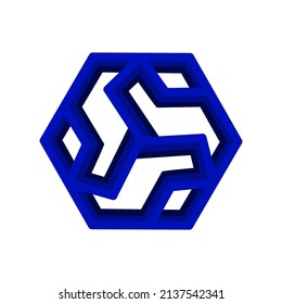 colorful 3d hexagon logo vector for your designs, icons, symbols,