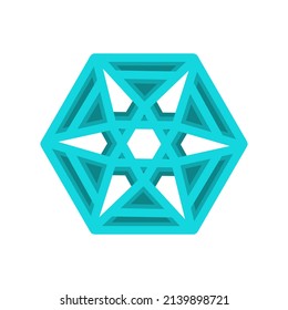 colorful 3D hexagon logo vector for your designs, icons, symbols.