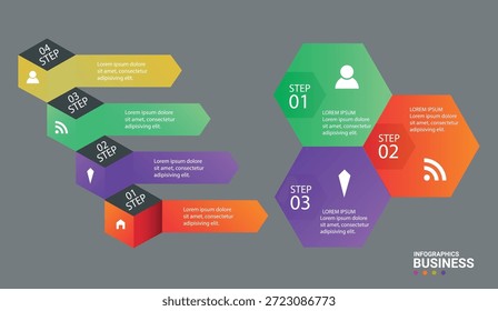 Farbige 3D Infografik Shape Sets