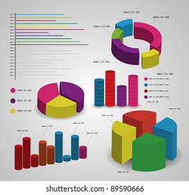 colorful 3d infographics