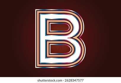 Colorful 3D Letter B Typography Design on Dark Background