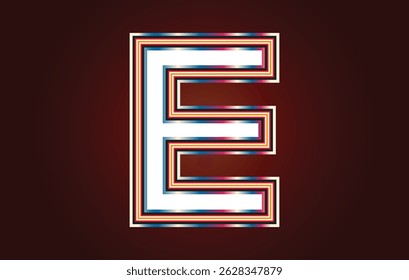 Colorful 3D Letter E Typography Design on Dark Background