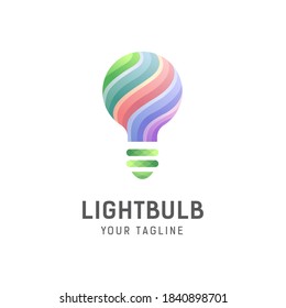 farbige Logo-Design-Vorlage für Glühbirnen, Vektorgrafik