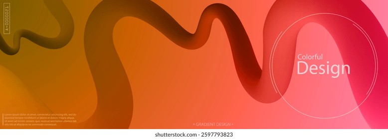 Colorful 3d line. Three-dimensional design of gradient shapes. A plastic wavy curve. A design element for a poster, banner, flyer, cover, brochure and creative idea