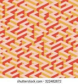 Colorful 3d maze background. Vector illustration