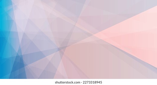 Triángulo 3D de estilo moderno colorido con forma de planchas superpuestas translúcidas, patrón de formas geométricas, efecto de vidrio roto - Resumen de fondo vectorial futurista, textura rosa y azul, plantilla de diseño