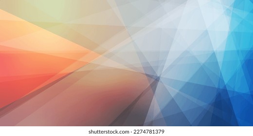Triángulo 3D de estilo moderno colorido con forma de planchas superpuestas translúcidas, patrón de formas geométricas, efecto de vidrio roto, resumen de fondo vectorial futurista, plantilla de diseño de textura marrón, rojo y azul