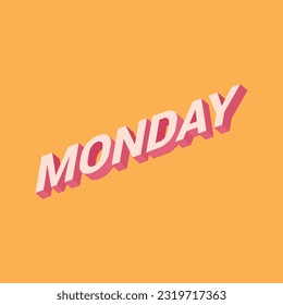 Colorful 3d Monday concept vector illustration