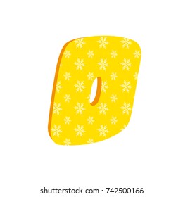 Colorful 3d number 0 made of snowflakes.Stylish vector icon