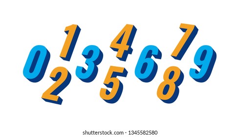 colorful 3D numbers