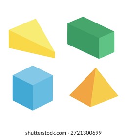 Plano colorido del objeto 3D para el diseño plano de la Plantilla de la Ilustración vectorial del color del estudio de la educación