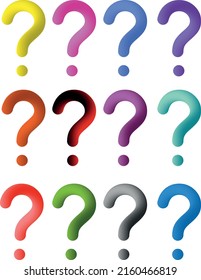 Colorful 3d Question marks vector
