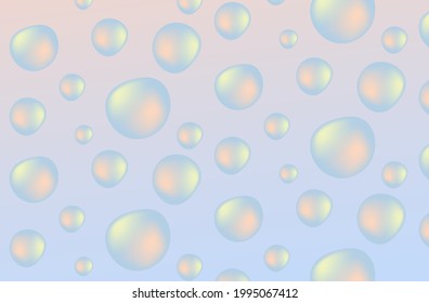 Coloridas burbujas de jabón realistas en 3d. El agua cae sobre la ventana en una ilustración vectorial de los días lluviosos. 