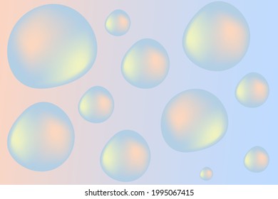 Coloridas burbujas de jabón realistas en 3d. El agua de Matt cae en la ventana en una ilustración vectorial del día lluvioso. 