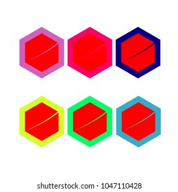 Colorful 3D rectangular collection on white background.Used in printing and web.impossible