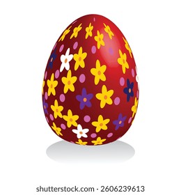 Colorful 3d red egg; can be used as logo, sticker, greeting