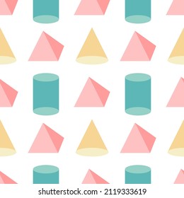 colorful 3d seamless pattern on white background