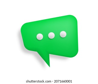 Colorful 3D speech bubble. Talk, dialogue, messenger or online support concept. Social network communication concept.