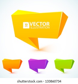 Colorful 3d speech bubbles . Vector illustration for your business website.