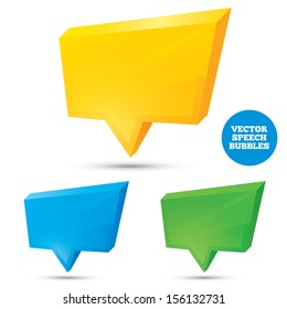 Colorful 3d speech bubbles . Vector illustration for your design. Eps 10.