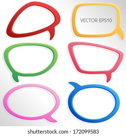 Colorful 3d Speech Bubbles - Vector EPS10