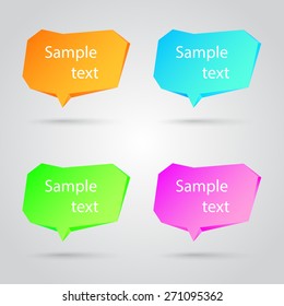 Colorful 3d speech bubbles. Vector illustration