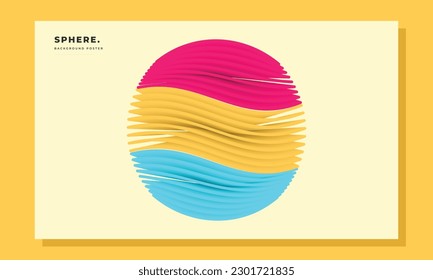 Colorido espacio de copia de la plantilla de fondo de la esfera 3d para afiches, pancartas, folletos, folletos, folletos, folletos o páginas de aterrizaje