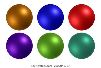 colorful 3d spheres isolated on white