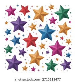 Colorful 3D Star Pattern Background for Celebration and Kids Design